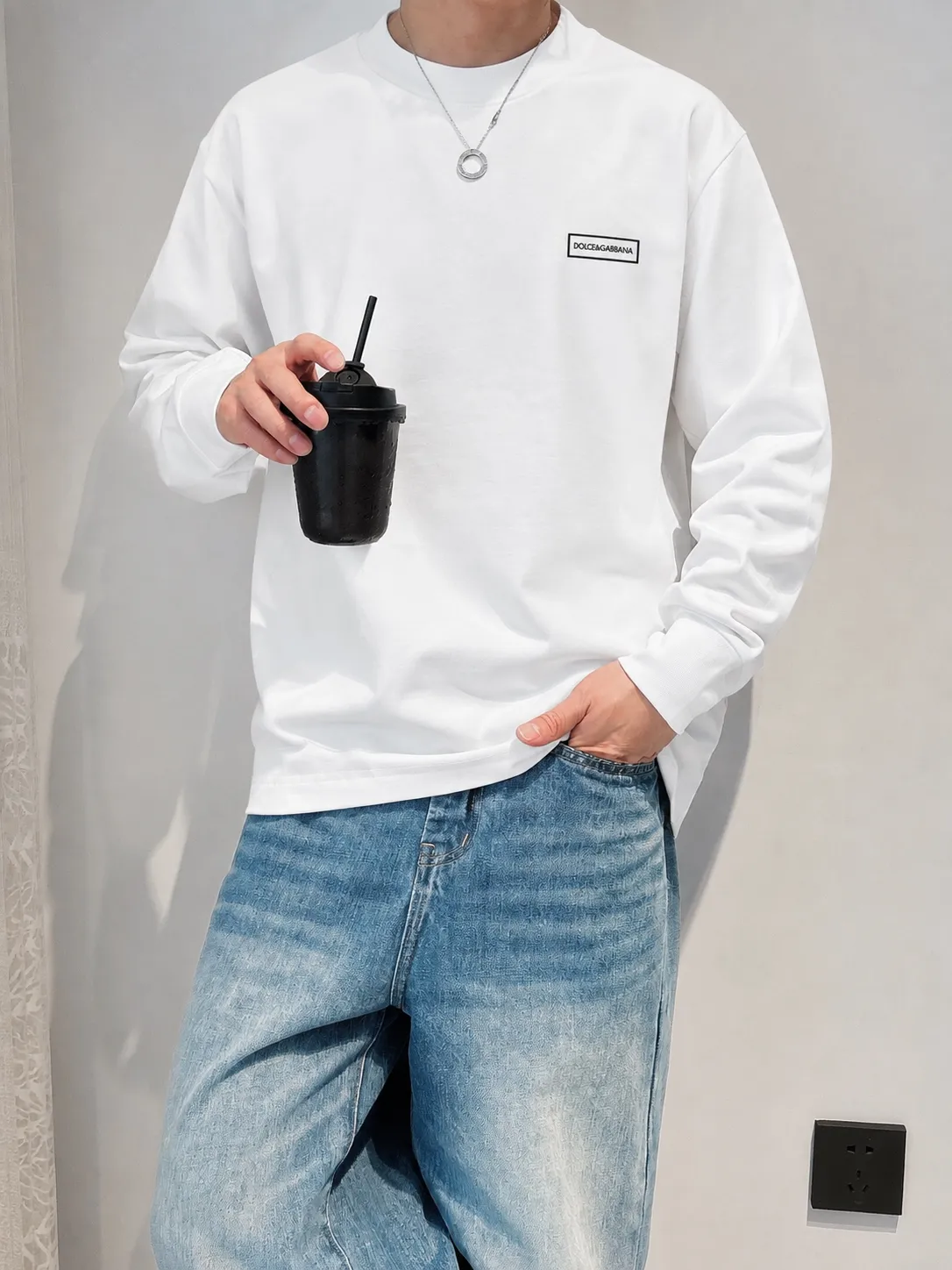 Dolc*&Gabban logo ， ， Same Style ， : Black White Coffee Brown Size：S（90-130 ） M（125-140 ） L（135-155 ） XL（155-175 ） XXL（175 ）